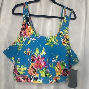 TORRID Floral Neon Sports Bra Light Support 5XL